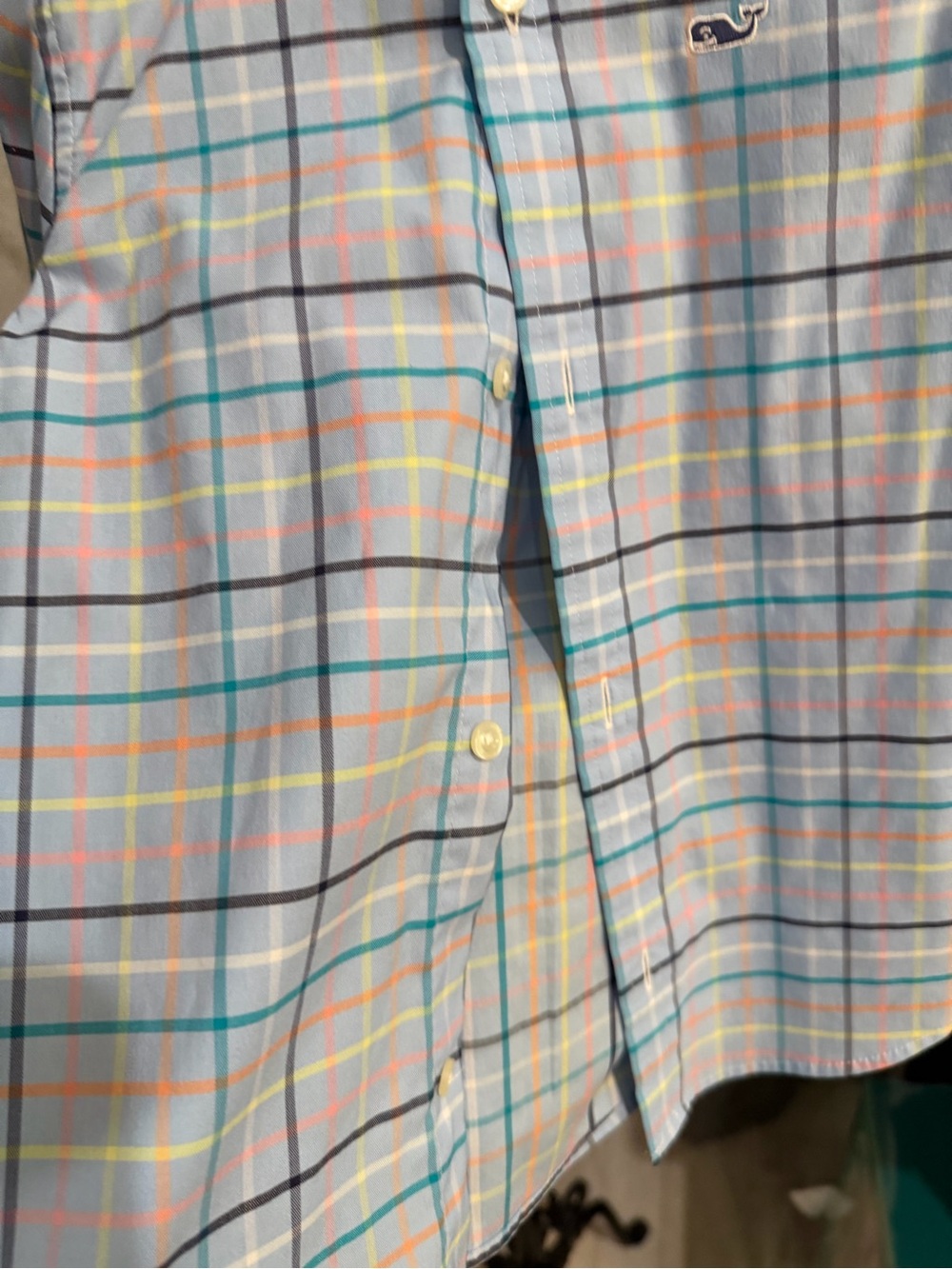Vineyard Vines Pastel Plaid Button-Down Shirt size 4 - Picture 4 of 5
